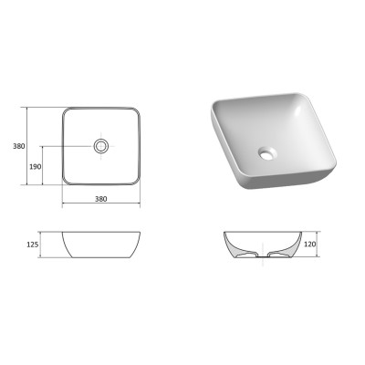 IŠPARDAVIMAS. Ravak Keraminis praustuvas UNI 380 S SLIM XJX01138001