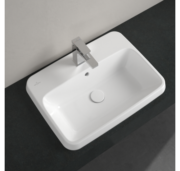Villeroy & Boch Architectura stačiakampis įleidžiamas praustuvas, 60 cm, su persipylimu