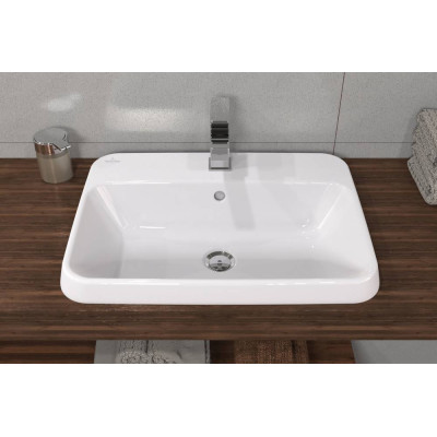 Villeroy & Boch Architectura stačiakampis įleidžiamas praustuvas, 60 cm, su persipylimu