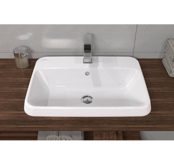 Villeroy & Boch Architectura stačiakampis įleidžiamas praustuvas, 60 cm, su persipylimu