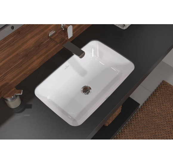 Villeroy & Boch Architectura po stalviršiu montuojamas stačiakampis praustuvas, 57 cm, su persipylimu