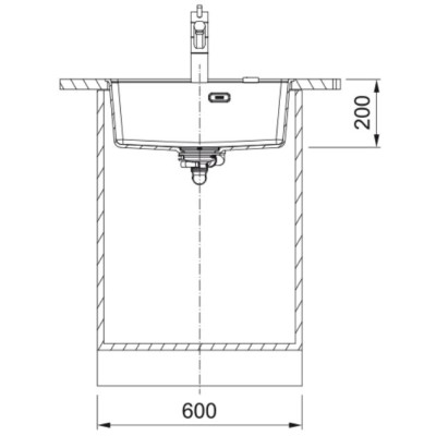 Franke Maris granitinė plautuvė MRG 210-52 A montuojama lygiai su stalviršiu, juoda matinė