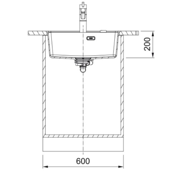 Franke Maris granitinė plautuvė MRG 210-52 A montuojama lygiai su stalviršiu, juoda matinė