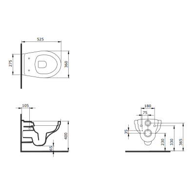 Bocchi Taormina Pro unitazas, baltas blizgus, rimless