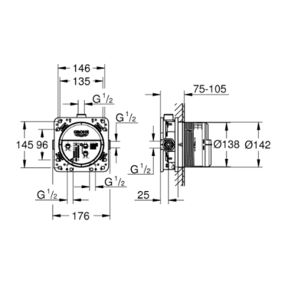 Potinkinė dėžutė Grohe Rapido SmartBox 35604000