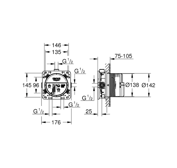Potinkinė dėžutė Grohe Rapido SmartBox 35604000