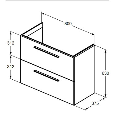 Ideal Standard i.Life S 80x37,5cm Kompaktinė, pakabinama vonios spintelė (pasirenkamos spalvos)