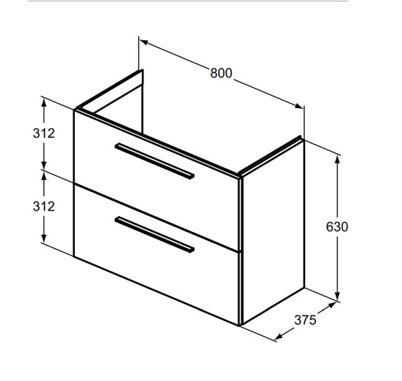 Ideal Standard i.Life S 80x37,5cm Kompaktinė, pakabinama vonios spintelė (pasirenkamos spalvos)