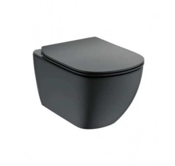 3in1 Ideal Standard Tesi klozeto komplektas su "soft close" dangčiu ir WC rėmu (juodos sp.)