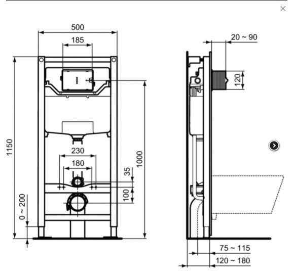 3in1 Ideal Standard Tesi klozeto komplektas su "soft close" dangčiu ir WC rėmu (juodos sp.)