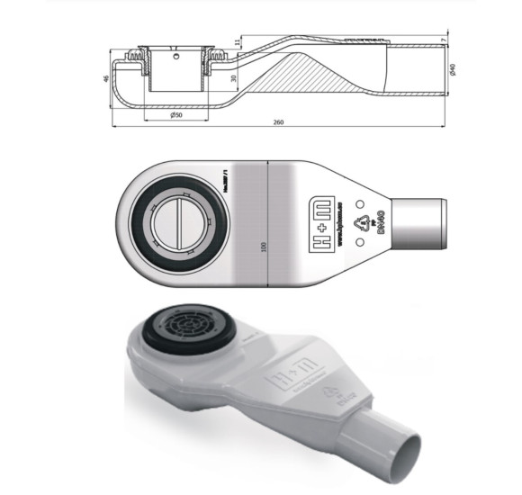 H+M dušo latako komplektas su įklijuojama plytele (pasirenkamas dydis)