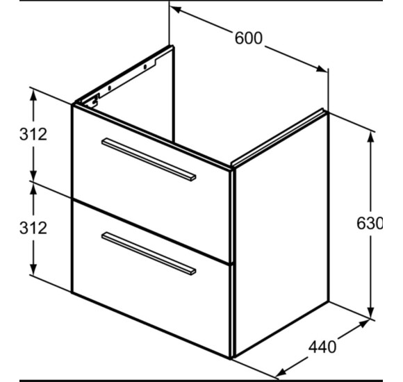 Ideal Standard i.Life A 60x44cm pakabinama vonios spintelė (pasirenkamos spalvos)