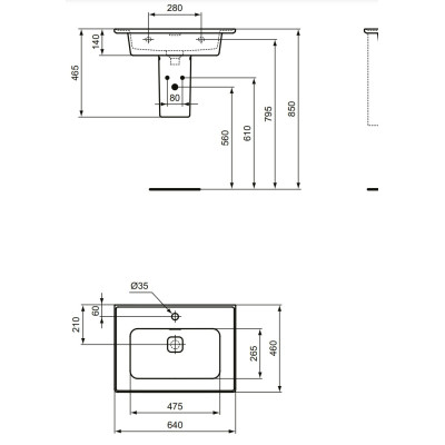 Ideal Standard Strada II baldinis praustuvas, pasirinkite dydį
