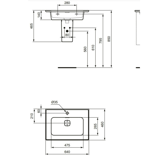 Ideal Standard Strada II baldinis praustuvas, pasirinkite dydį