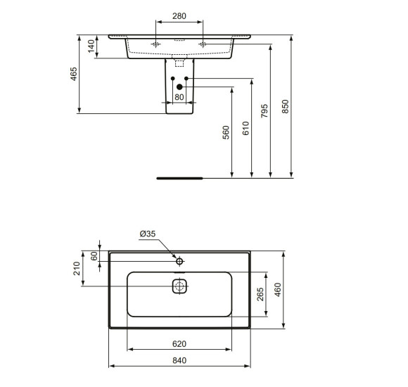 Ideal Standard Strada II baldinis praustuvas, pasirinkite dydį