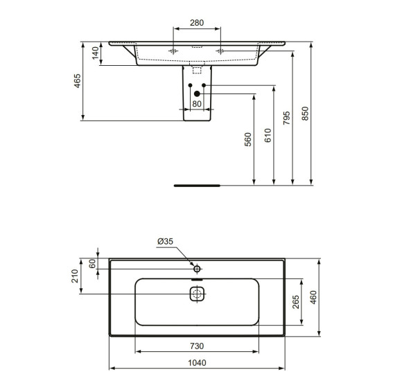Ideal Standard Strada II baldinis praustuvas, pasirinkite dydį