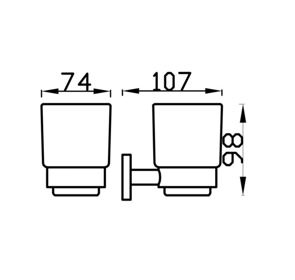 IŠPARDAVIMAS. Bocchi Piave dantų šepetėlio stiklinaitė, chromo sp.