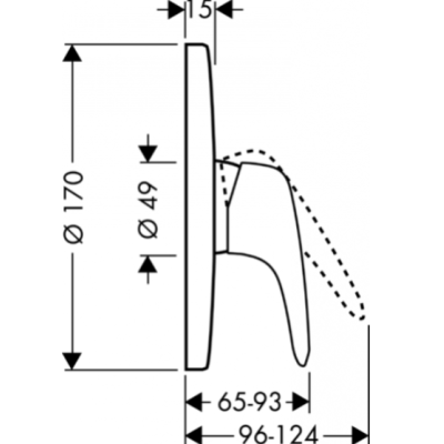 IŠPARDAVIMAS. Hansgrohe Metris E potinkinis maišytuvas, 1 krypties išbėgimas
