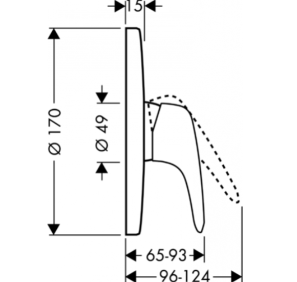 IŠPARDAVIMAS. Hansgrohe Metris E potinkinis maišytuvas, 1 krypties išbėgimas