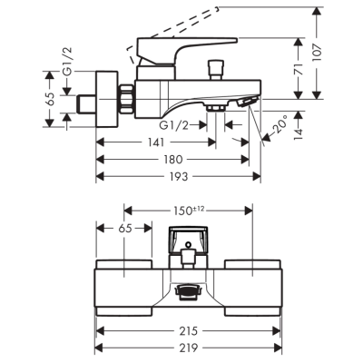 IŠPARDAVIMAS. Hansgrohe maišytuvas voniai Metropol, chromo sp.