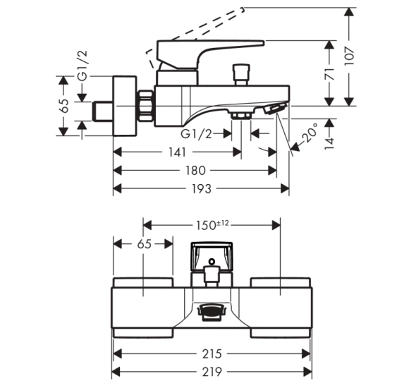 IŠPARDAVIMAS. Hansgrohe maišytuvas voniai Metropol, chromo sp.