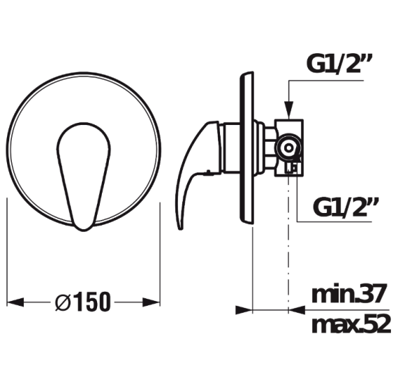 IŠPARDAVIMAS. Jika Lyra potinkinis viensvirtis maišytuvas su potinkine dalimi, blizgus chromas