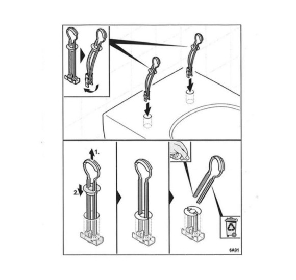 Villeroy&Boch Klozeto dangčio tvirtinimų užtempimo detalė