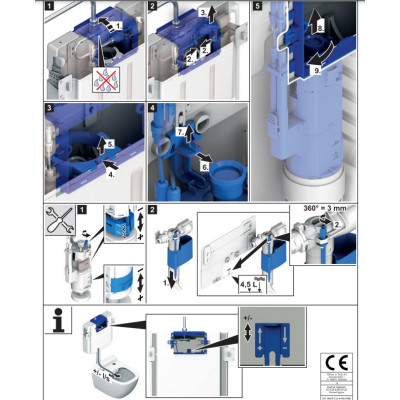 Villeroy&Boch Viconnect WC rėmų vandens į bakelį prileidimo vožtuvas