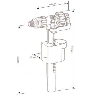 Villeroy&Boch laisvai pastatomo klozeto užpildymo mechanizmo vožtuvas