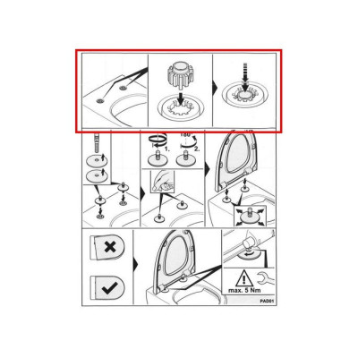 Villeroy&Boch Vario įvorės dangčio tvirtinimui į SupraFix 3.0