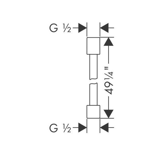 IŠPARDAVIMAS. Axor dušo žarna 1,25 m, nerūdijančio plieno spalva