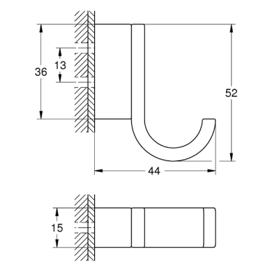 IŠPARDAVIMAS. Grohe Selection kabliukas, metalas, brushed hard graphite