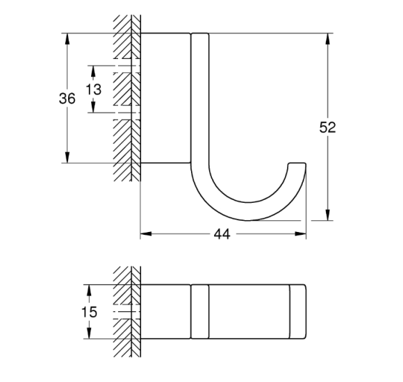 IŠPARDAVIMAS. Grohe Selection kabliukas, metalas, brushed hard graphite