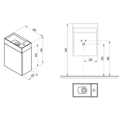 Praustuvo spintelės SD Veda 400 korpusas baltas (be praustuvo)