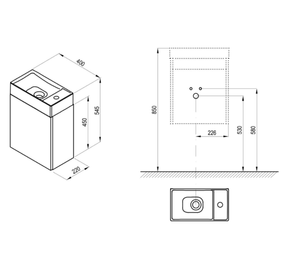 Praustuvo spintelės SD Veda 400 korpusas baltas (be praustuvo)