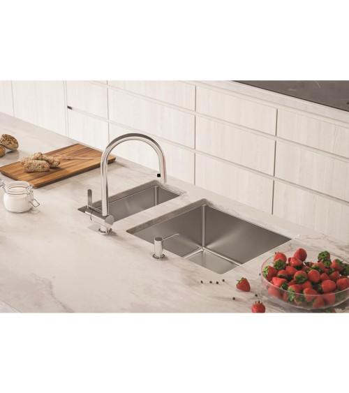 ALVEUS Kombino 10 nerūdijančio plieno plautuvė, montuojama po stalviršiu