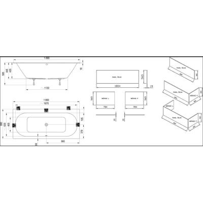 Ravak City Slim 180x80 cm, stačiakampė vonia, akrilas