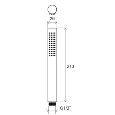 Ravak Chrome dušo galvutė, 1 funkcija, juoda spalva 957.20BL