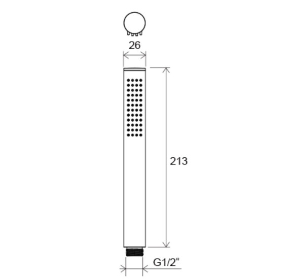 Ravak Chrome dušo galvutė, 1 funkcija, juoda spalva 957.20BL