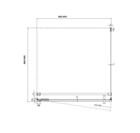 RAVAK Dušo kabina Cool! COSD1 + COPS (pasirinkite profilių spalvą)