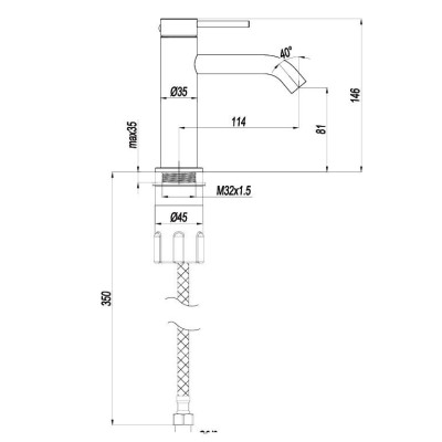 QD MagistroLab TREK praustuvo maišytuvas iš nerūdijančio plieno