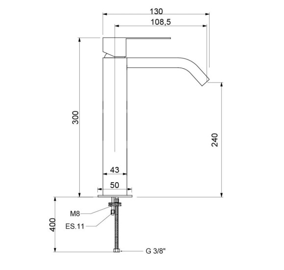 QD MagistroLab Swanky aukštas praustuvo maišytuvas