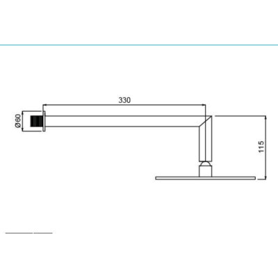 QD MagistroLab Swanky potinkinė dušo sistema, chromo spalvos, 30cm dušo galva