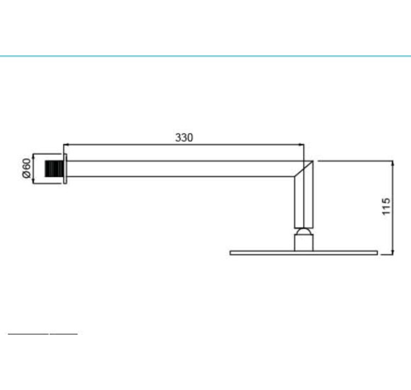 QD MagistroLab Swanky potinkinė dušo sistema, chromo spalvos, 30cm dušo galva