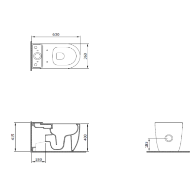 Bocchi Venezia Rimless pastatomo klozeto puodas