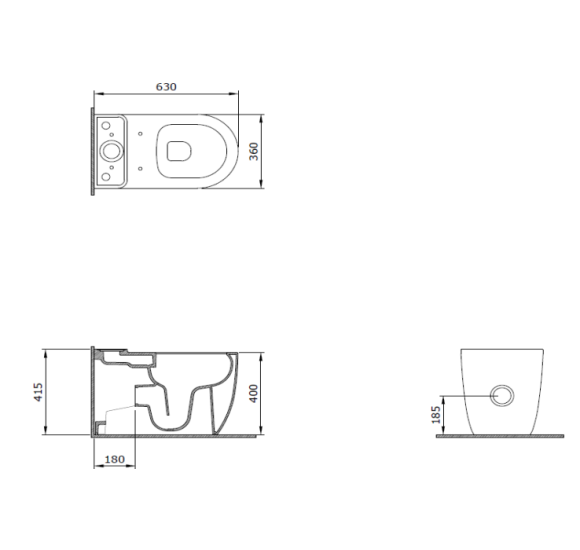 Bocchi Venezia Rimless pastatomo klozeto puodas