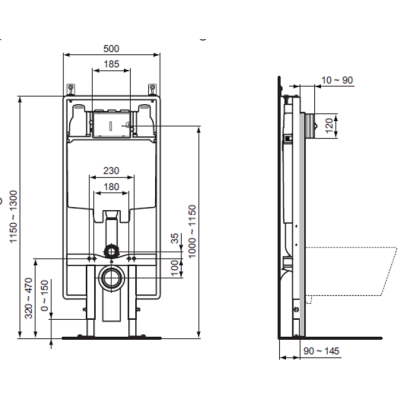 Ideal Standard ProSys™ 80M plonas rėmas, 90 mm