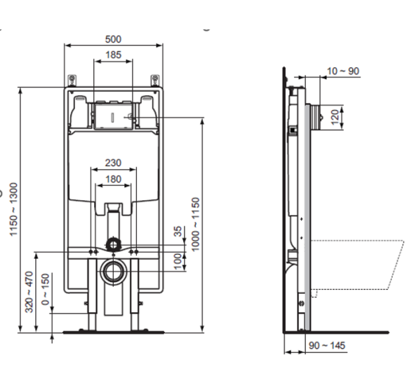 Ideal Standard ProSys™ 80M plonas rėmas, 90 mm