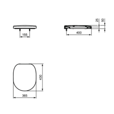Ideal Standard CONNECT tualeto dangtis su sėdyne, balta