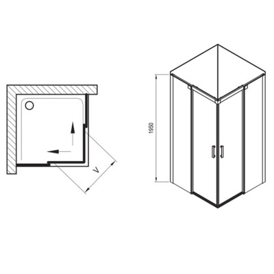 Ravak Dušo kabina Matrix MSRV4 100x100cm, pasirinkite profilių spalvą